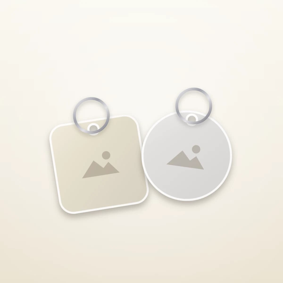 4 Photos with 2 Keychains — Square & Round Set